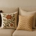 Cushion Covers on a Beige Sofa