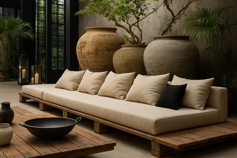 Cushion Covers on the white sofa with a luxurious background