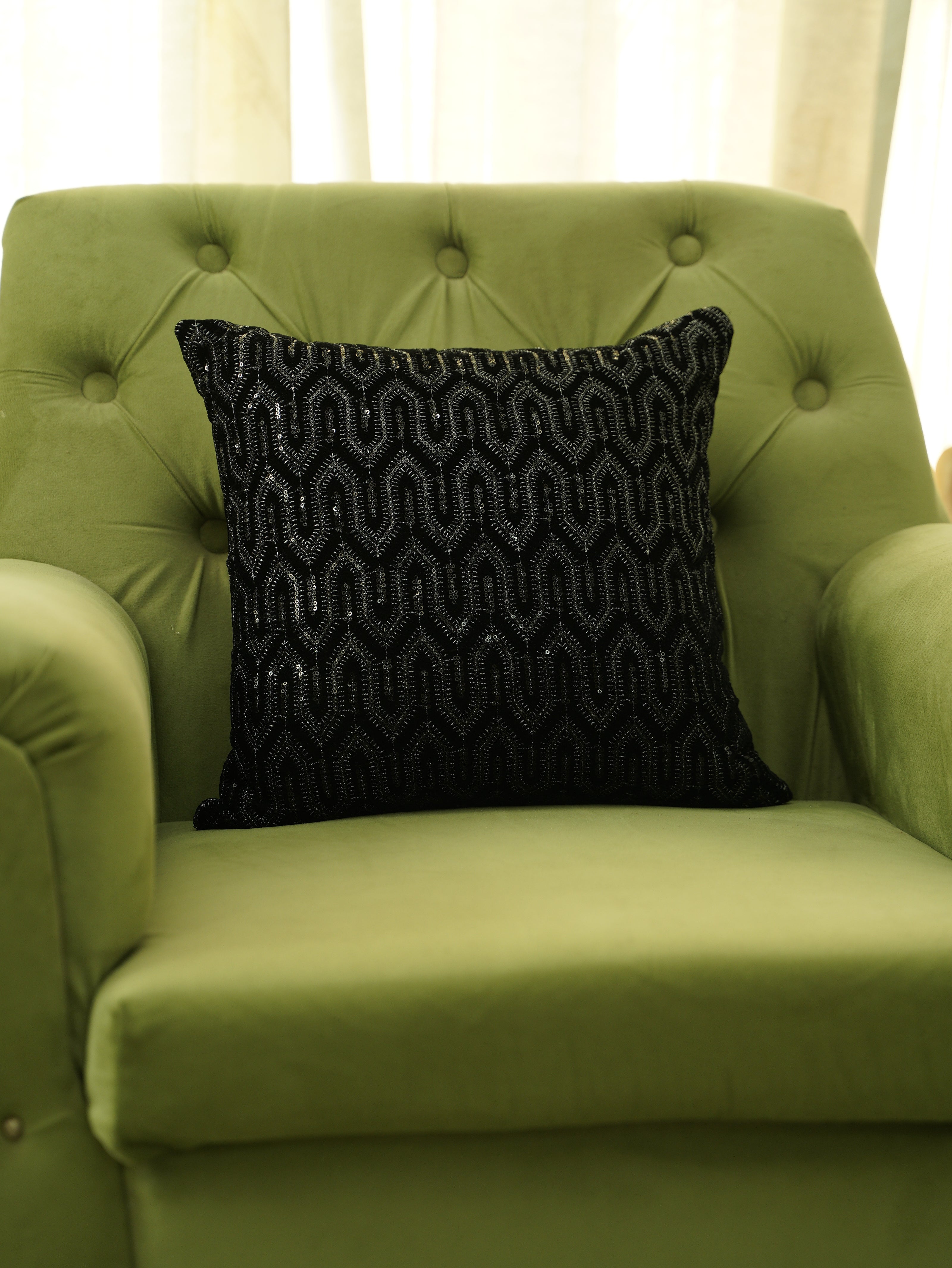 Shimmer Black Cushion Cover
