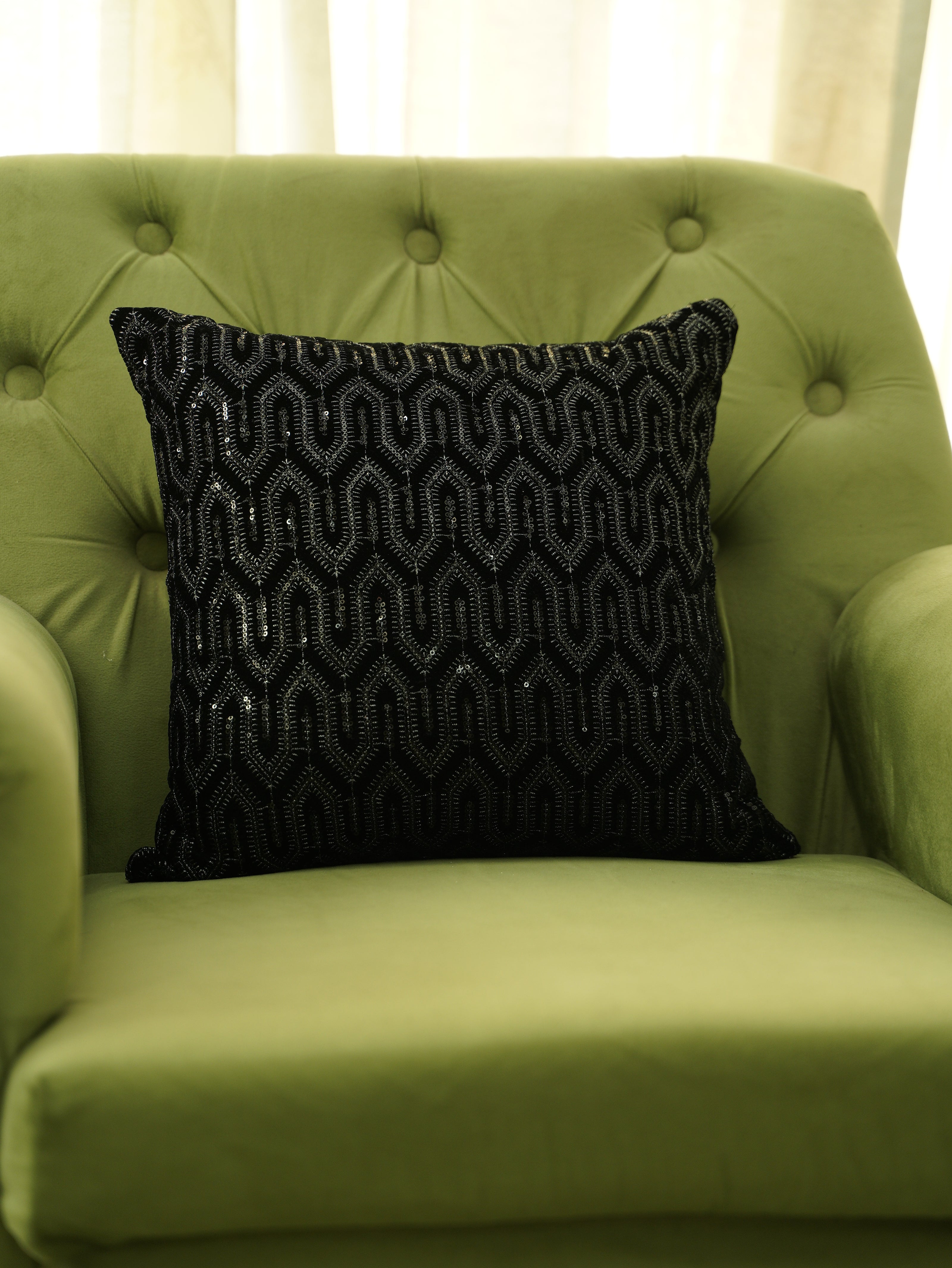 Shimmer Black Cushion Cover