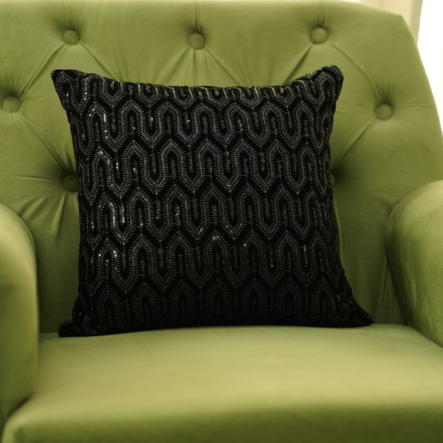 Shimmer Black Cushion Cover